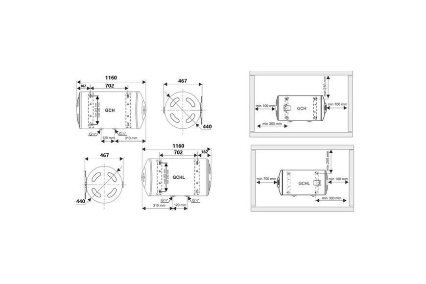 Бойлер горизонтальний Tesy BiLight 120 3000W (GCH 120 44 30 B12 TSR) 305316 фото